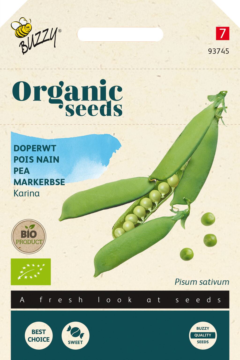 Buzzy Organic Karina 50g - Biologische Doperwtzaden