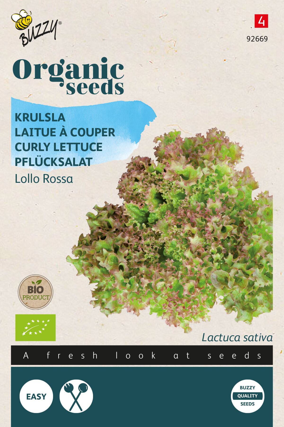 Buzzy® Bio Krulsla zaden - Lollo Rossa afbeelding