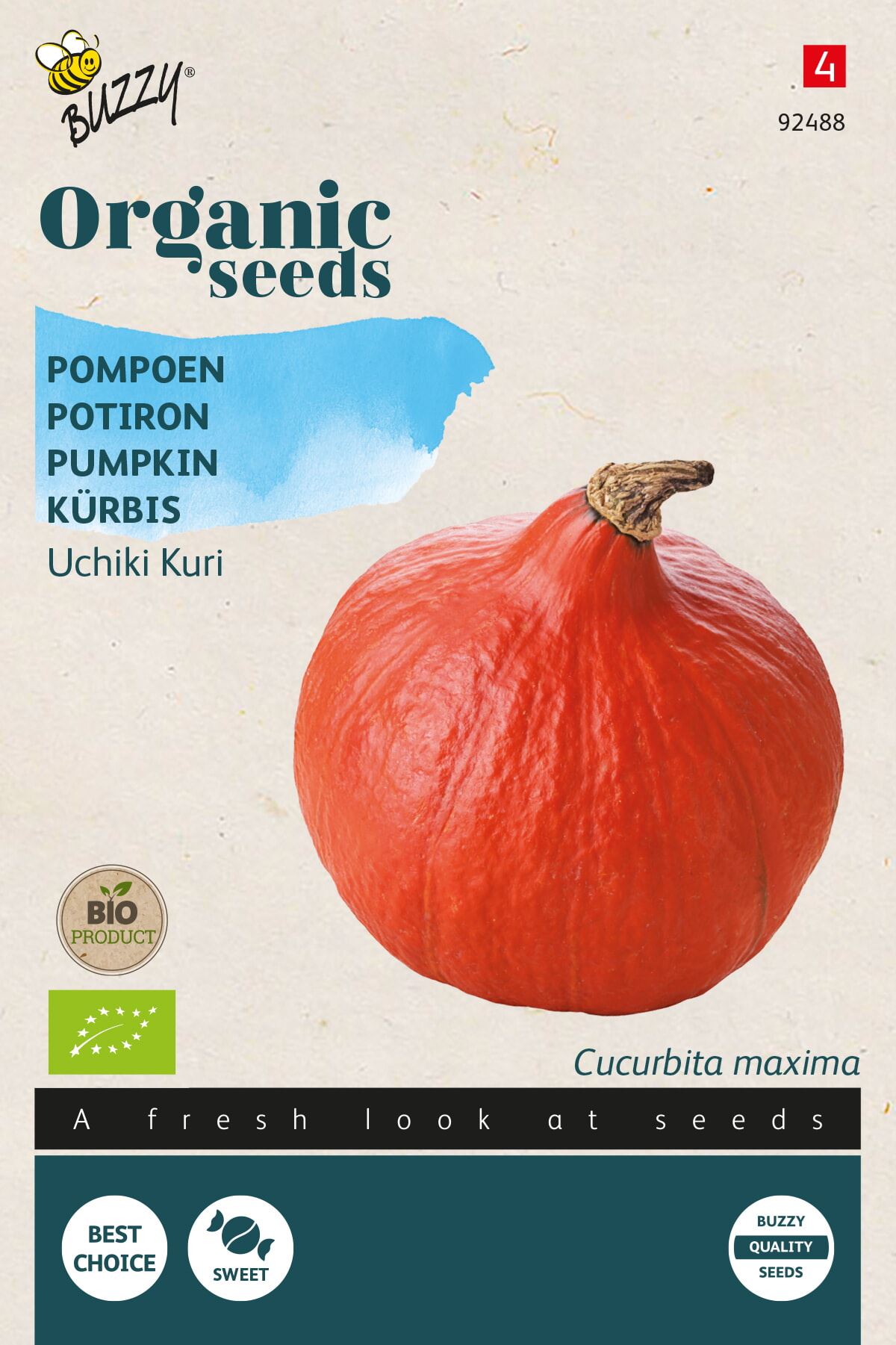 Buzzy® Bio Pompoen zaden - Uchiki Kuri afbeelding