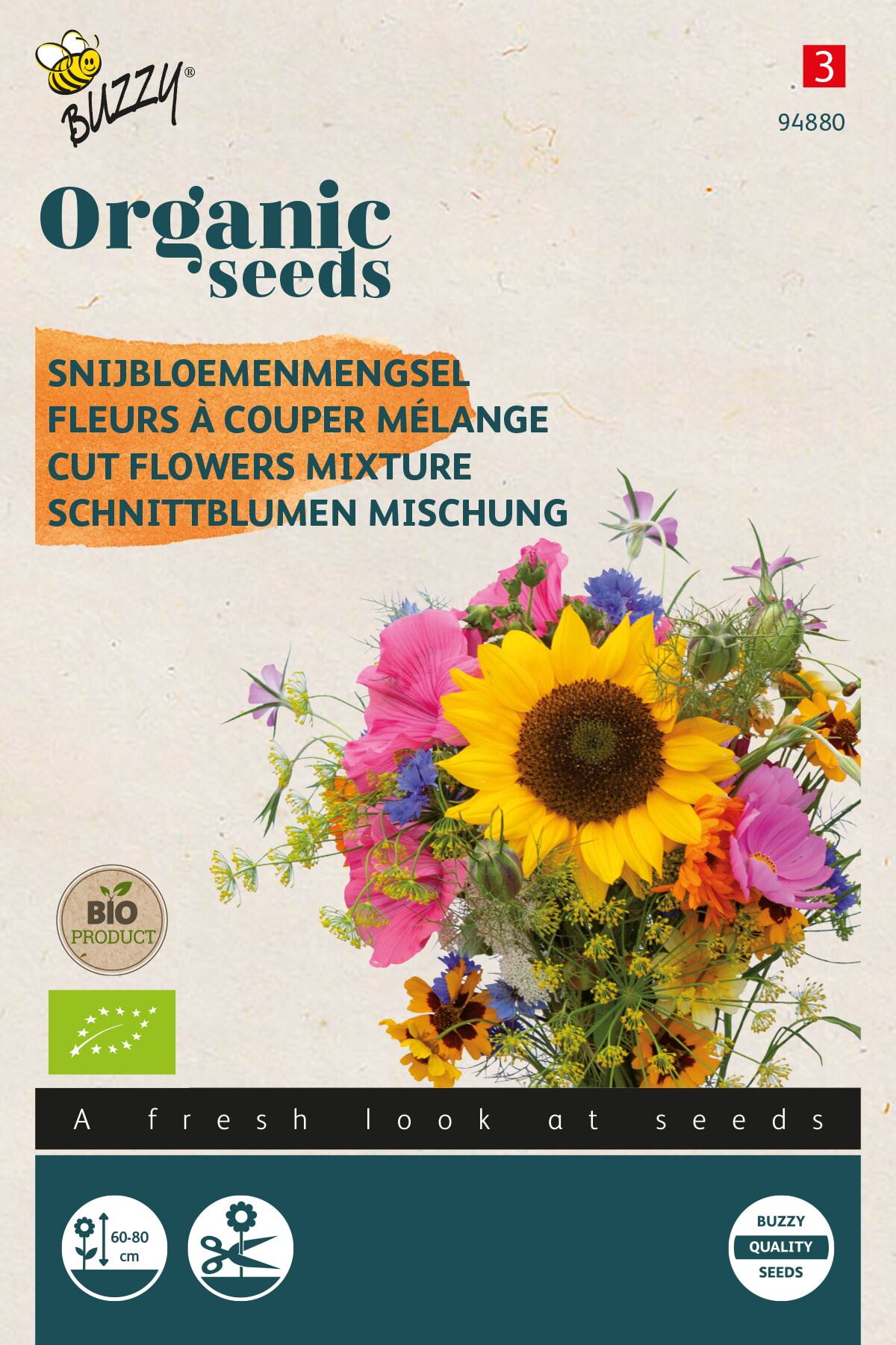 Buzzy Organic snijbloemenmengsel - Biologische bloemenzaadjes afbeelding