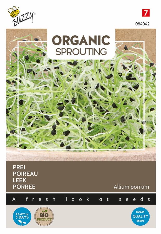 Buzzy Organic biologische sprouting prei (Preikiemen) - Groentenzaden - Ca. 20 gram afbeelding