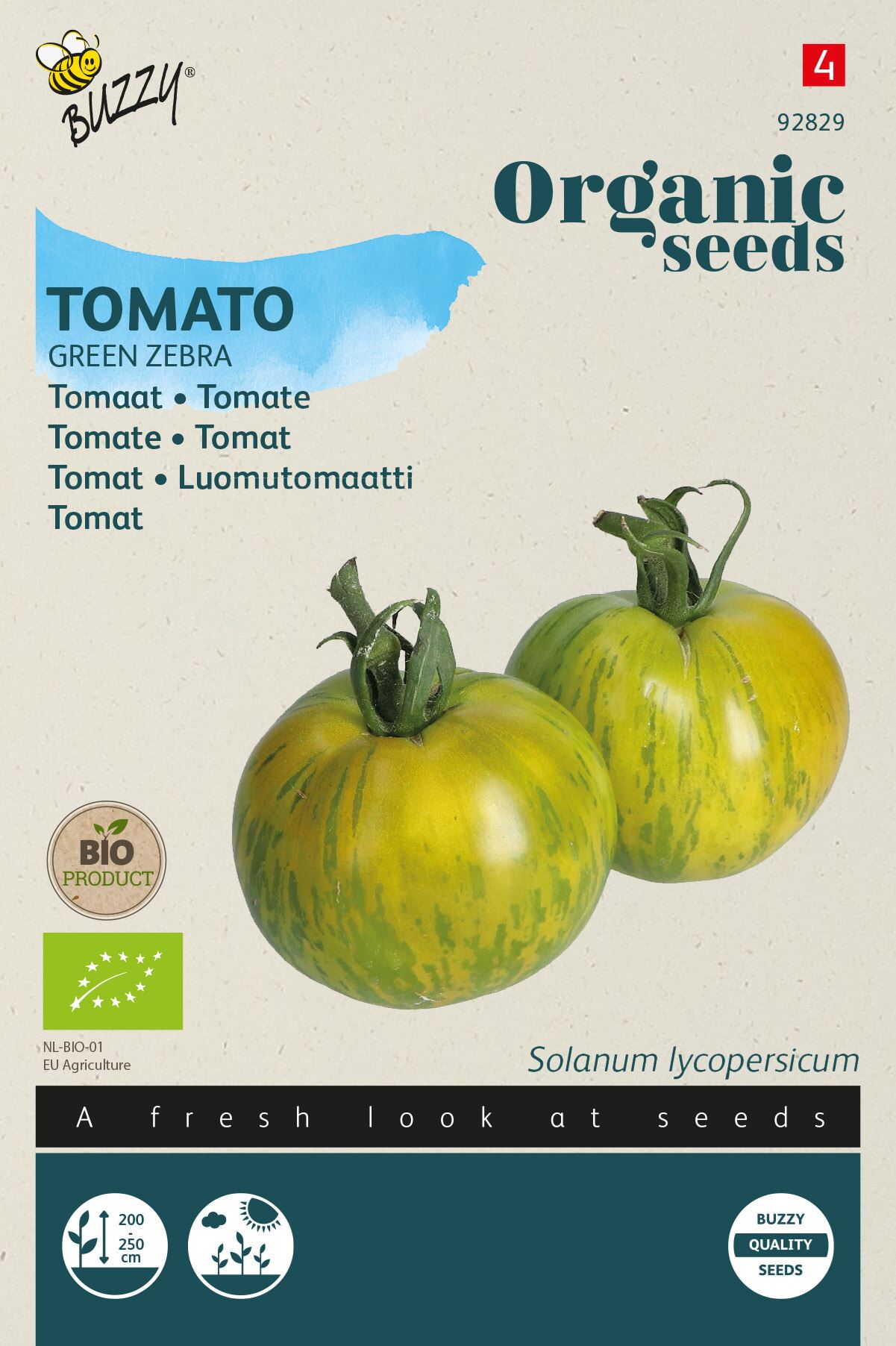 Buzzy Bio Tomaat Green Zebra - Unieke Gestreepte Tomaat - Zoet met Fris Zuurtje afbeelding