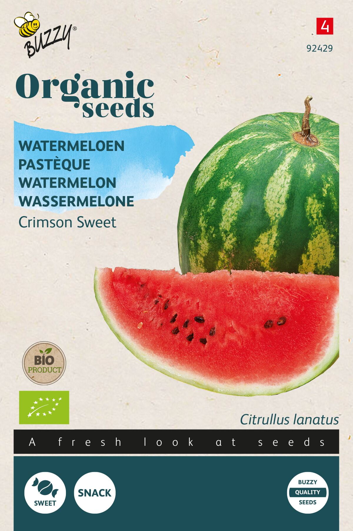 Buzzy® Bio Watermeloen zaden - Crimson Sweet afbeelding