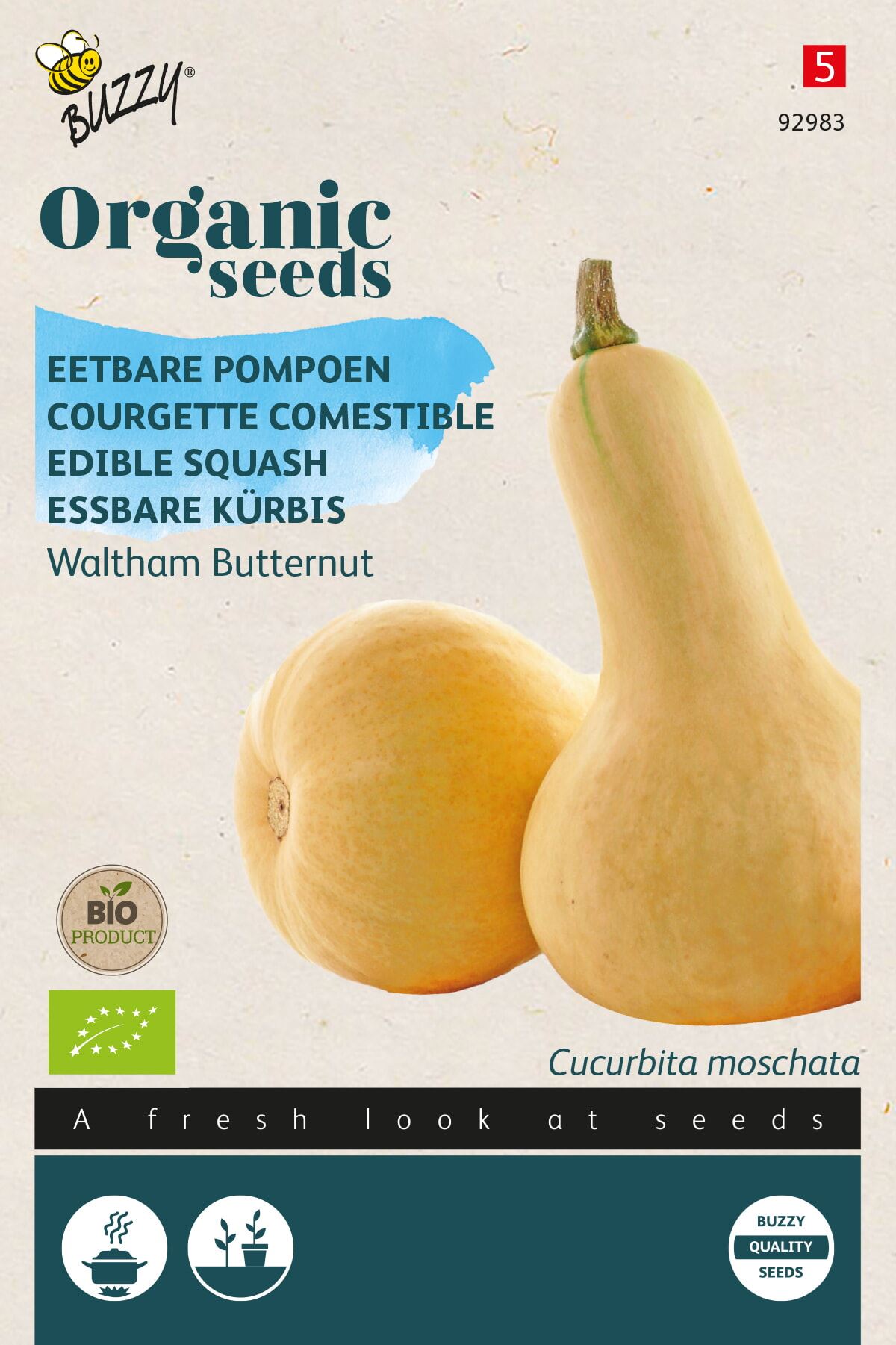 Buzzy® Bio Wintersquash zaden - Waltham Butternut afbeelding