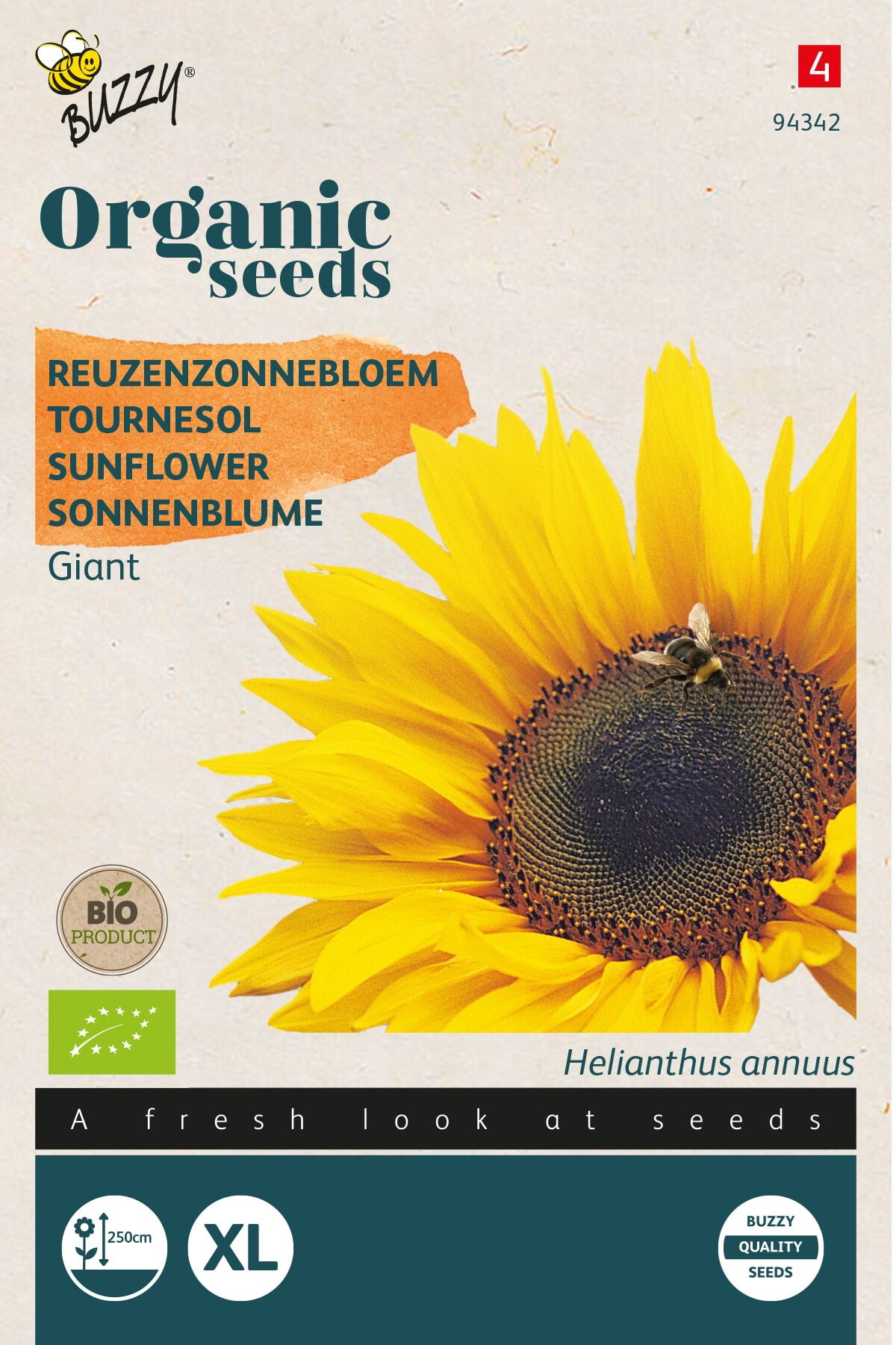 Buzzy® Bio Zonnebloem zaden - Giganteus afbeelding