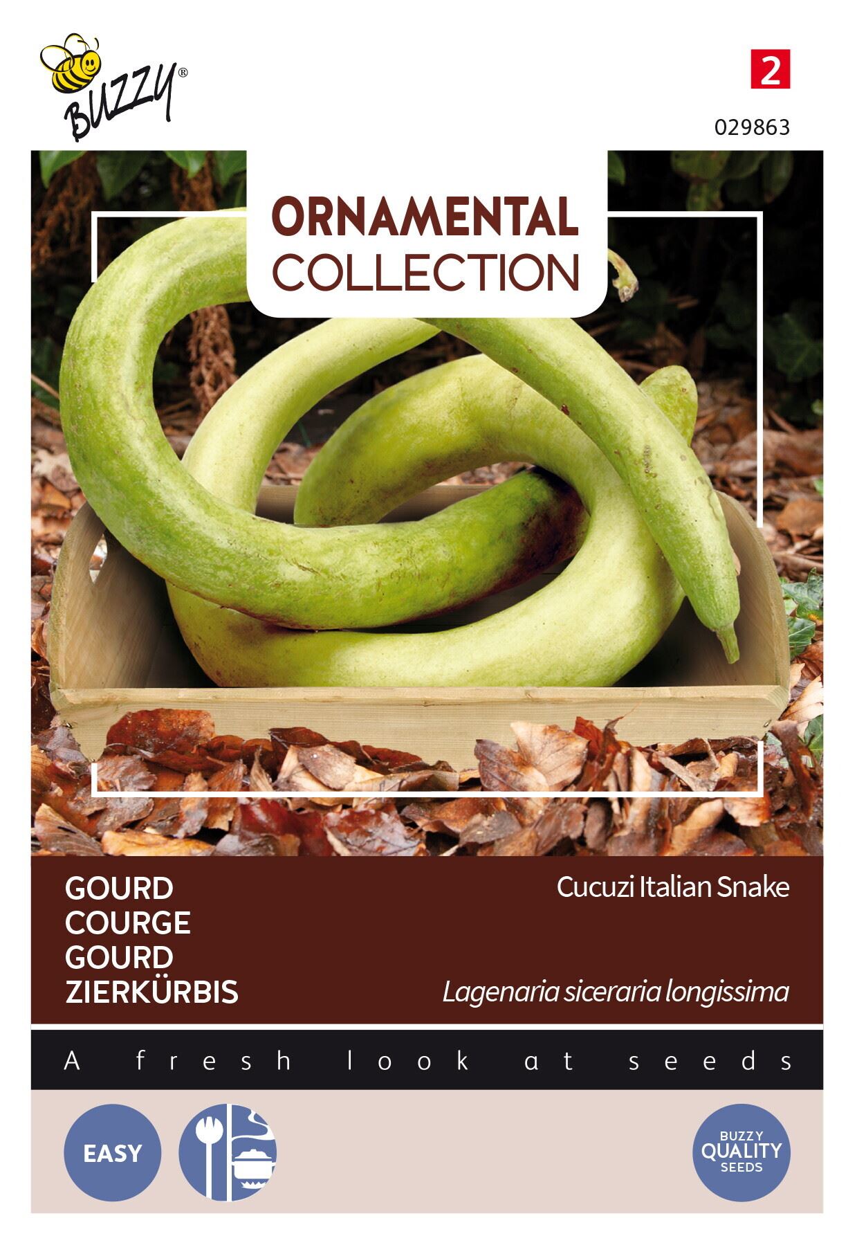 Buzzy® Gourd zaden - Italian Edible Cucuzi afbeelding
