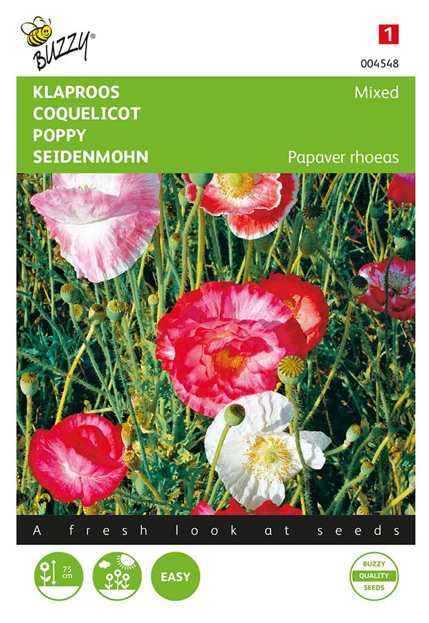 Buzzy® Klaproos zaden - Shirley - dubbelbloemig - gemengd afbeelding