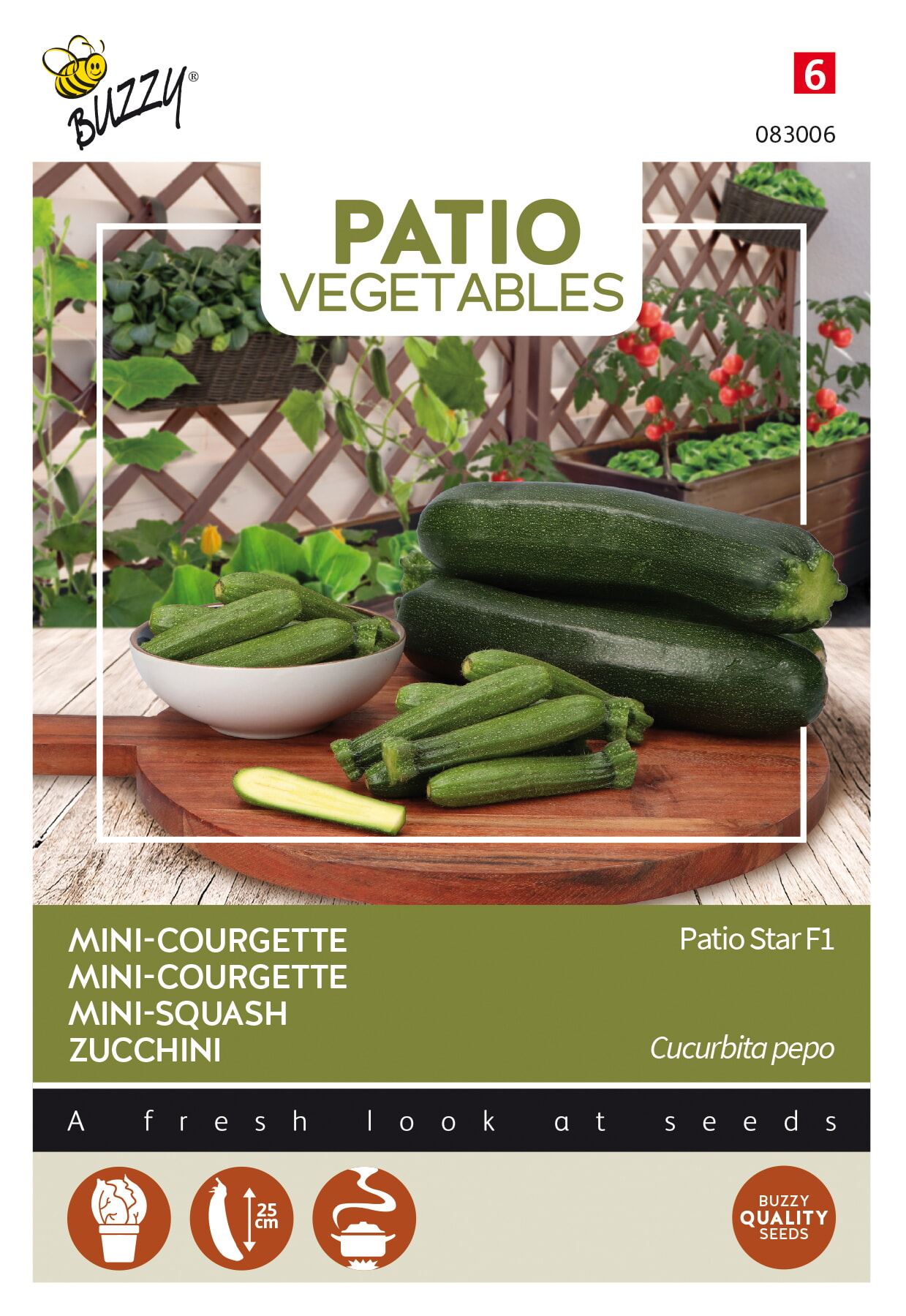 Buzzy® Terrasgroenten - Courgette zaden - Patio Star F1 afbeelding