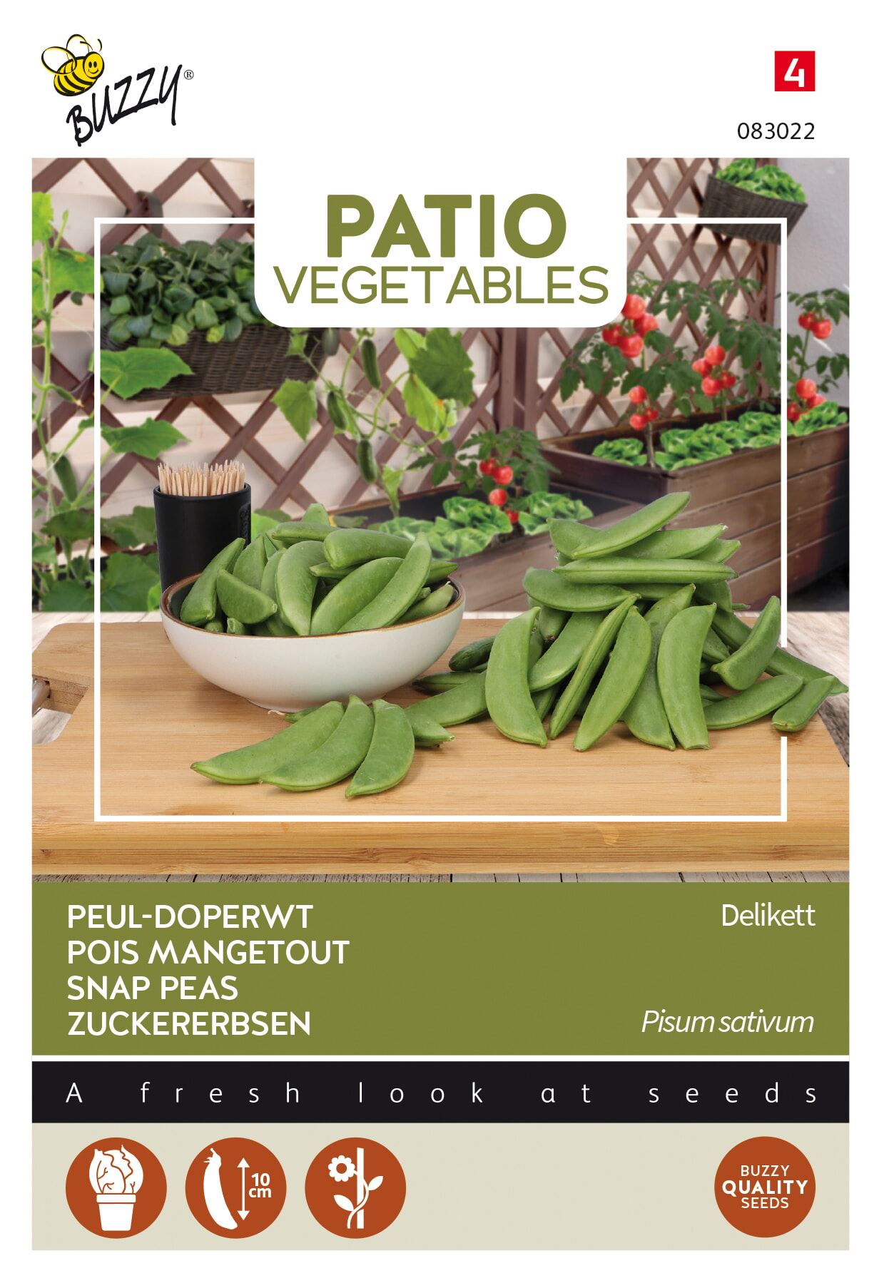 Buzzy® Terrasgroenten - Sugar Snap zaden - delikett afbeelding