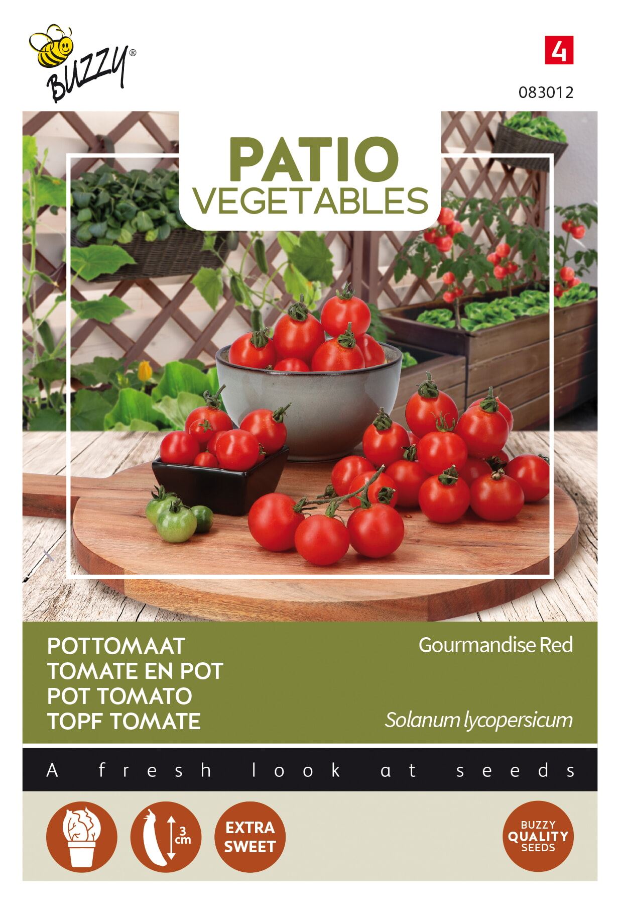 Buzzy® Terrasgroenten - Tomaat zaden - Gourmandise Red afbeelding