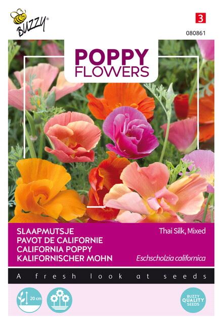 Buzzy® Poppies of the World - Thai Silk zaden afbeelding