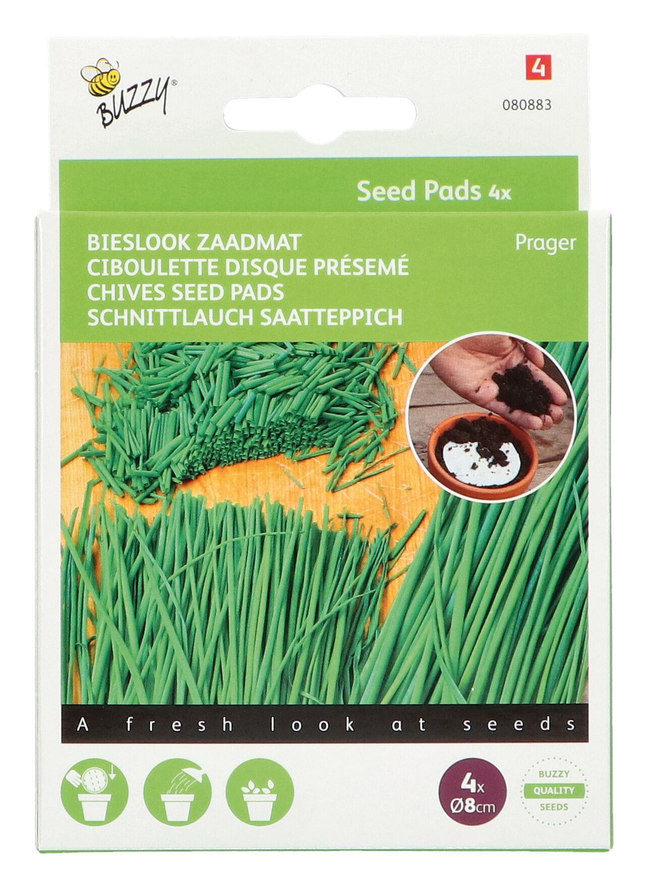 Buzzy® zaadmatjes bieslook zaden - 4 stuks afbeelding