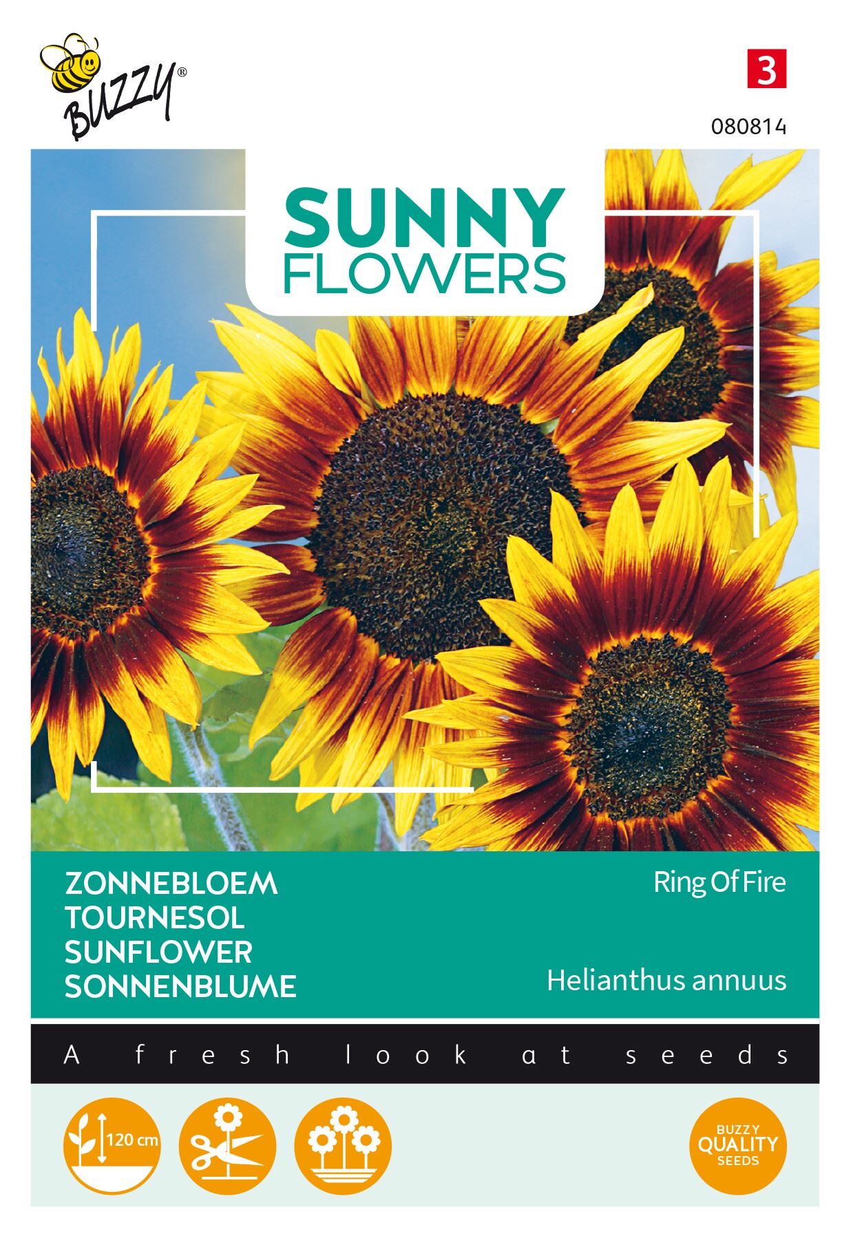 Buzzy® Zonnebloem zaden - Ring Of Fire afbeelding