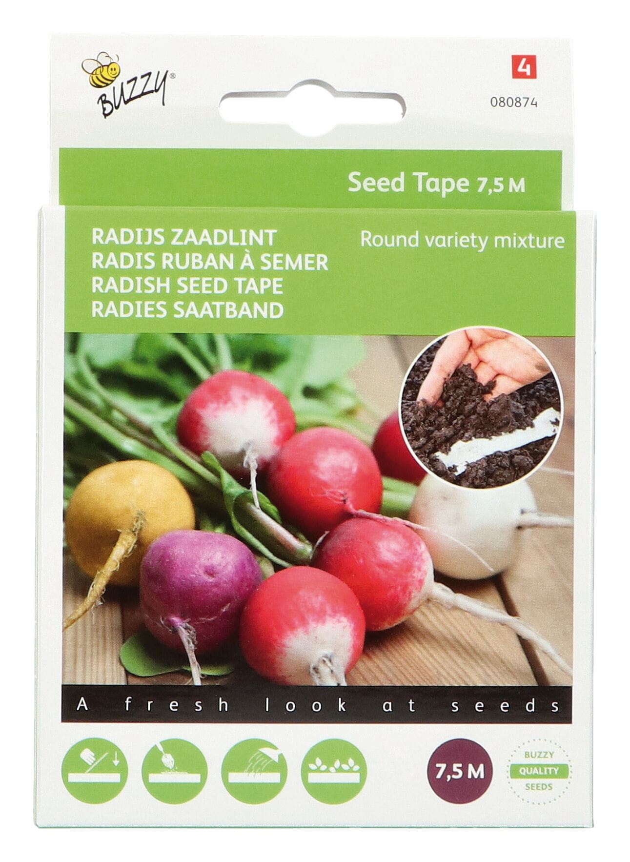 Buzzy® Zaadlint Radijs zaden - ronde soorten - gemengd afbeelding