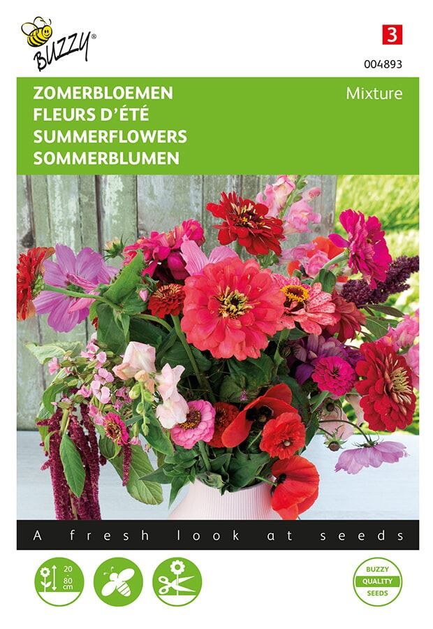 Buzzy bloemenweide - Roze/rode zomerbloemenzaden afbeelding