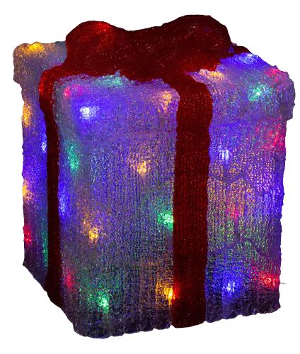 Fééric Lights and Christmas - verlicht 3D-kerstcadeau - L22 x B22 x H27 cm - 50 gekleurde ledlampjes - met 8 functies afbeelding