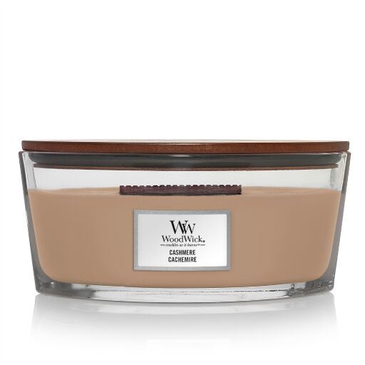 WoodWick geurkaars - Ellipse HearthWick Flame - Cashmere afbeelding