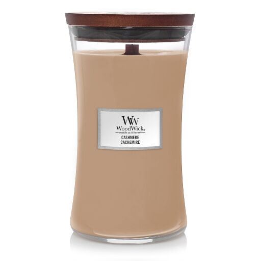 WoodWick geurkaars - Large Hourglass - Cashmere afbeelding