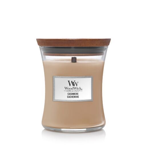 WoodWick geurkaars - Medium Hourglass Trilogy - Cashmere