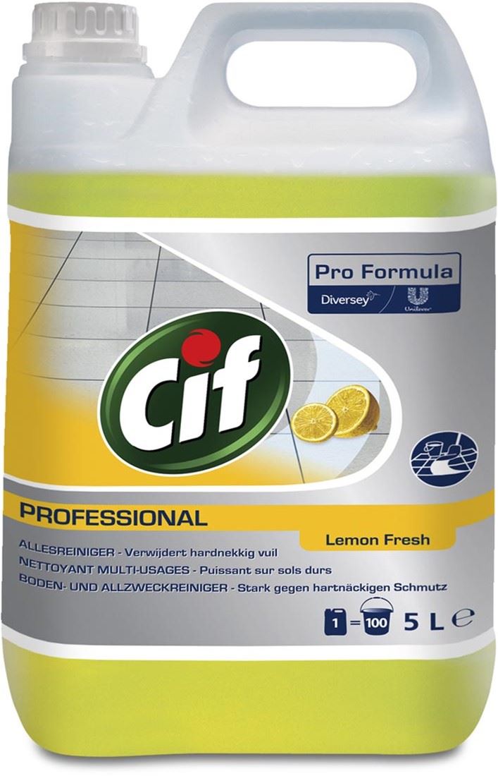Cif Citroenfris 5 L– Allesreiniger – Voor vloeren&oppervlakken– Fris parfum – Voordelige verpakking afbeelding