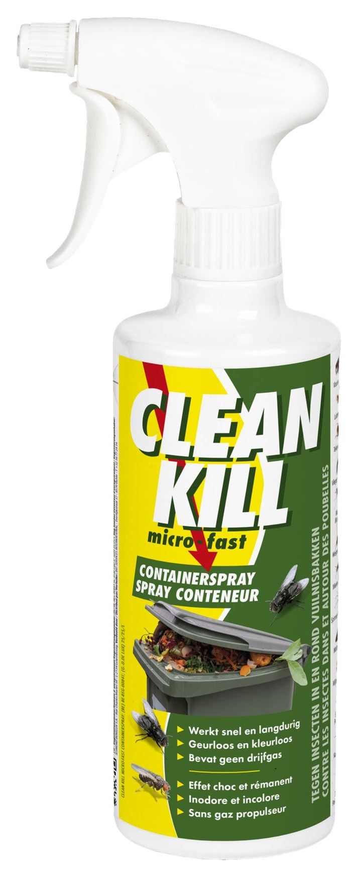 BSI Clean Kill Micro-Fast Container Spray– 500ml – tegen ongedierte in afvalcontainers afbeelding