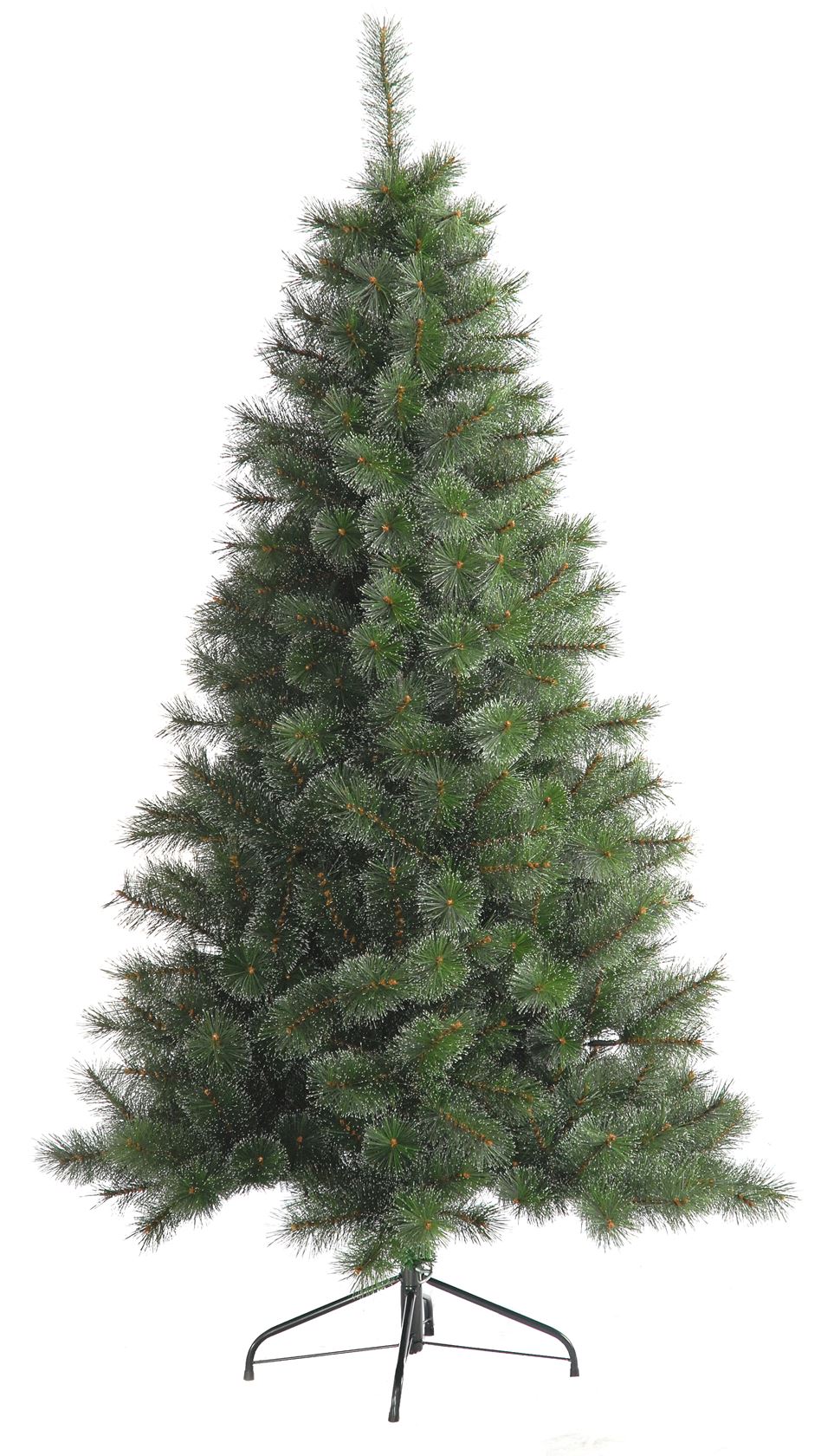 Cleveland Frosted Pine kunstkerstboom - 225 cm - groen - frosted -Ø 121 cm - 952 tips - metalen voet afbeelding