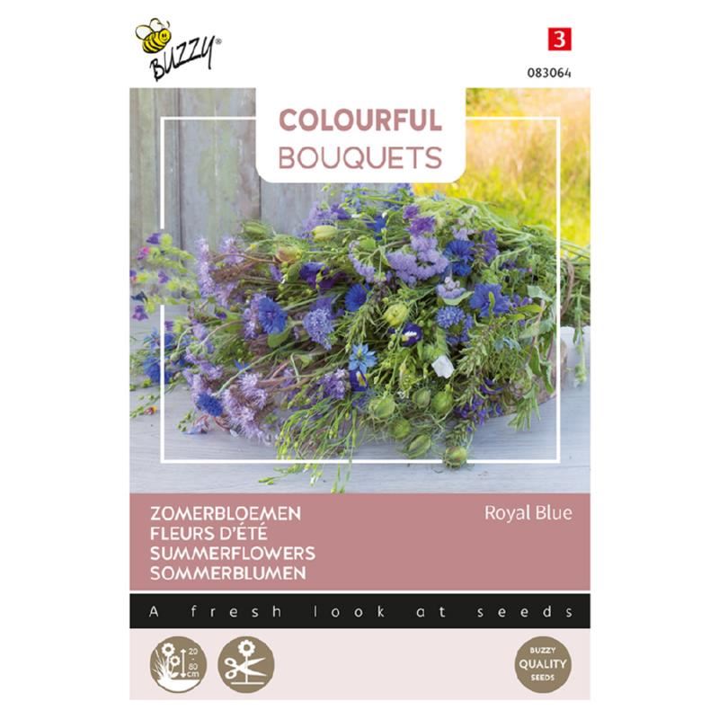 Buzzy Colourful Bouquets - Royal Blue - Blauwe bloemenmengsel afbeelding