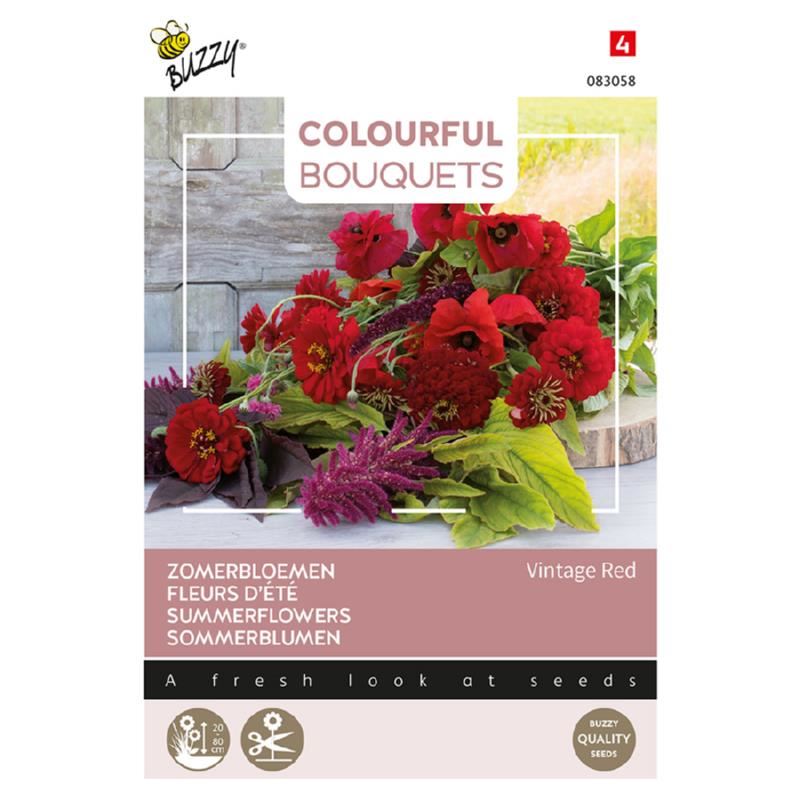 Buzzy Colourful Bouquets - Vintage Red - Rode bloemenmengsel afbeelding