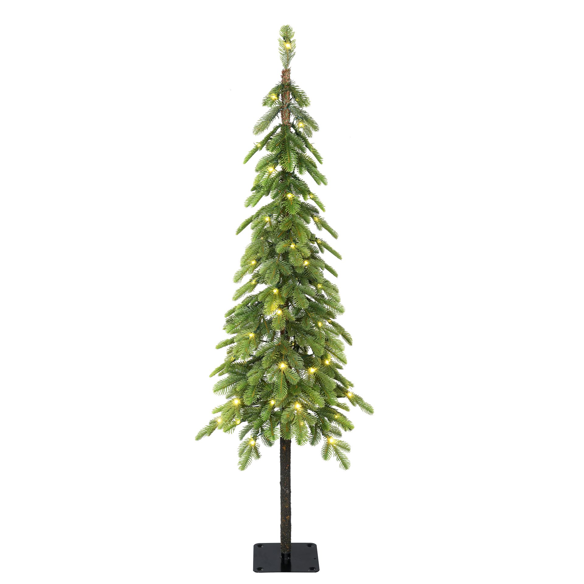 Colwood Wrapped verlichte kunstkerstboom - 120 cm - Groen -Ø20 cm - 444 tips - 60 ledlampjes (warm wit) afbeelding