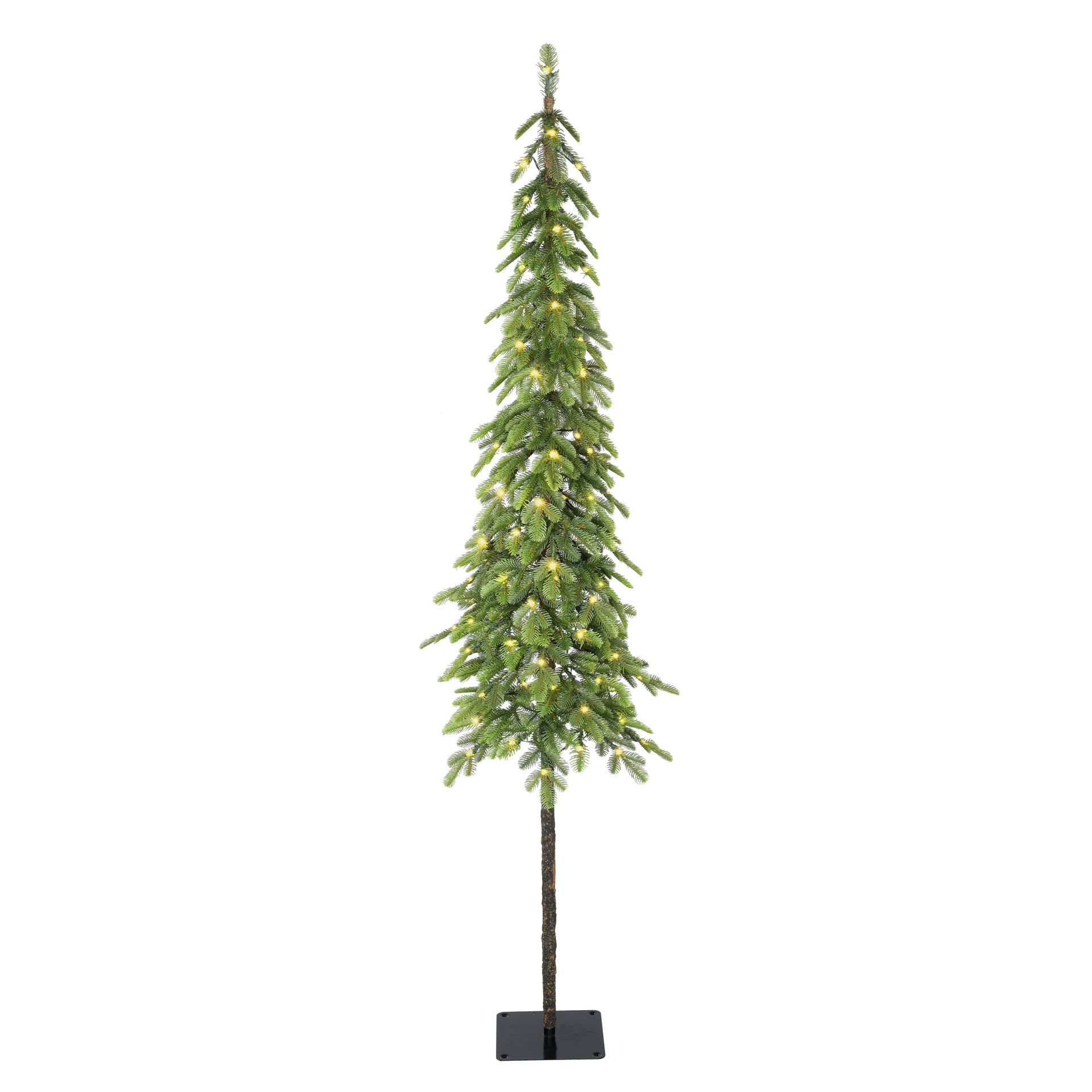 Colwood Wrapped verlichte kunstkerstboom - 180 cm - Groen - Diameter 50 cm - 674 tips - 100 ledlampjes (warm wit)