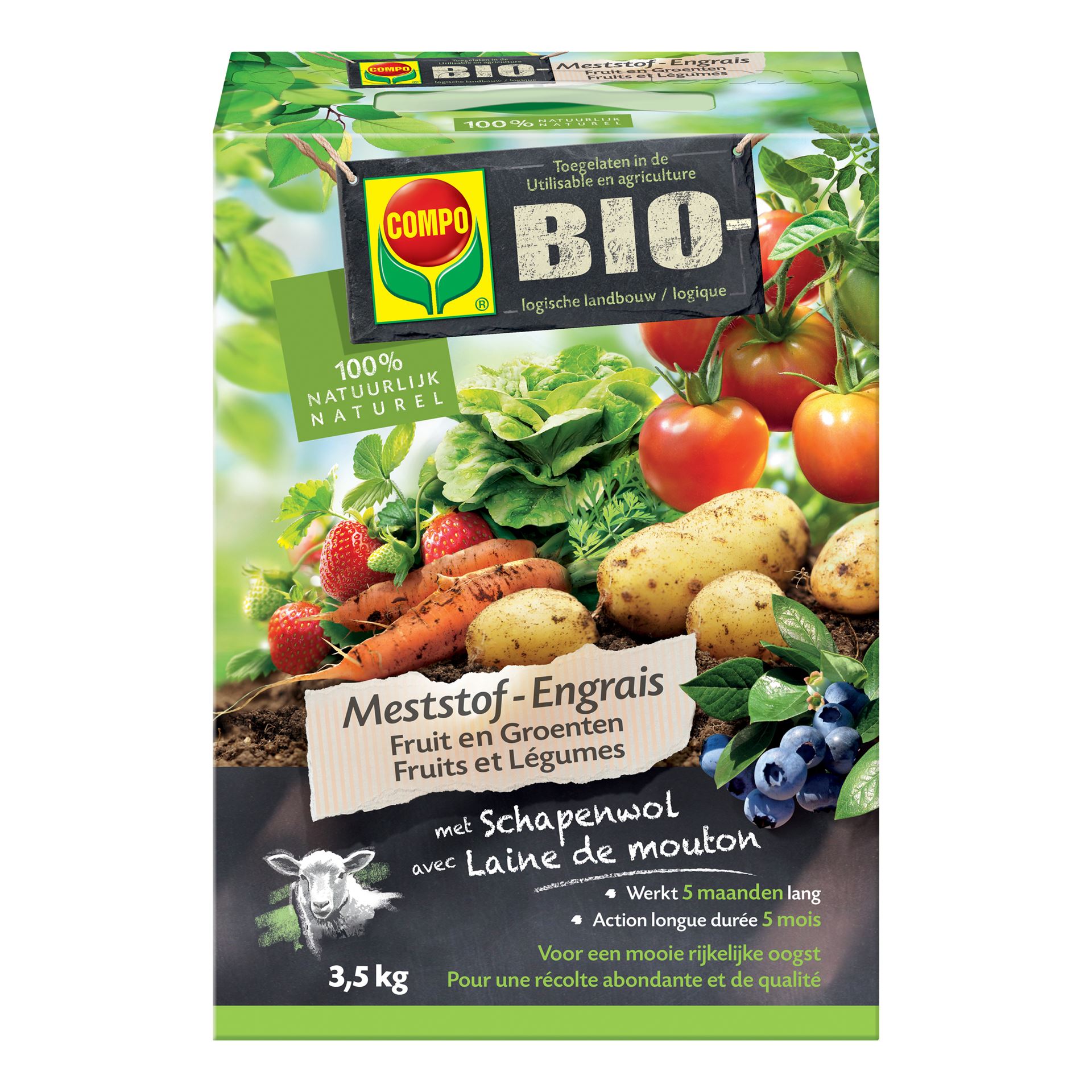 Compo meststof voor fruit & groenten – 3,5 kg – bio