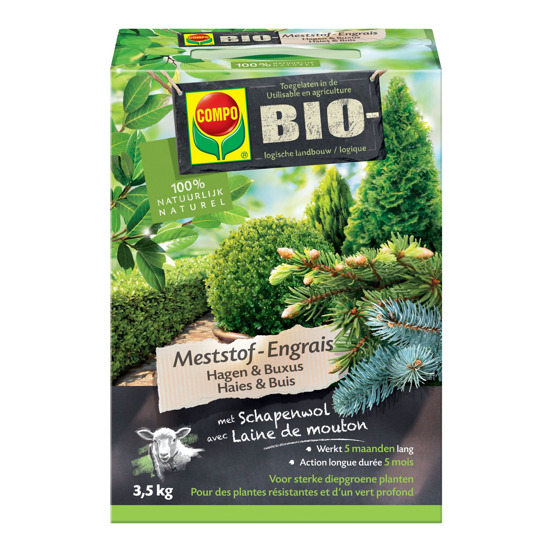 Compo meststof voor hagen & buxus - 3,5 kg - bio