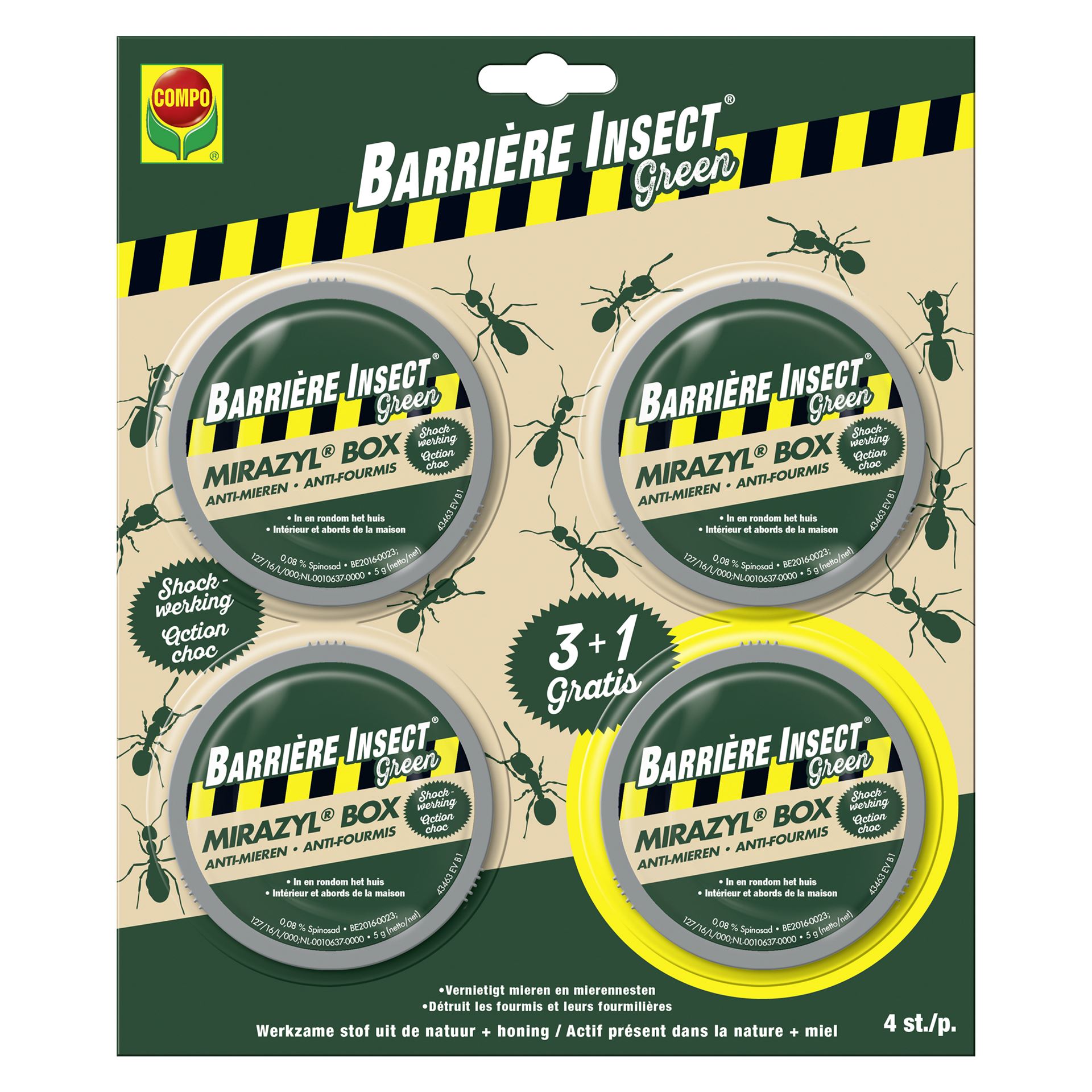 Compo bio mirazyl box - 4 stuks (3+1 gratis)