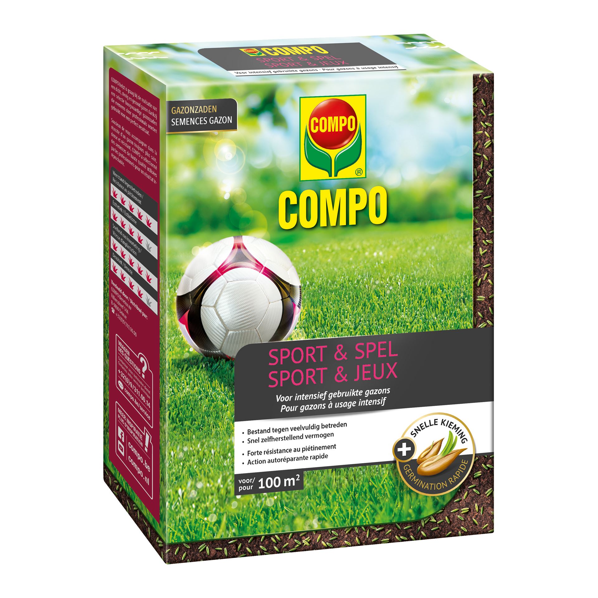 Compo graszaad 2kg tot 100m² - sport&spel afbeelding