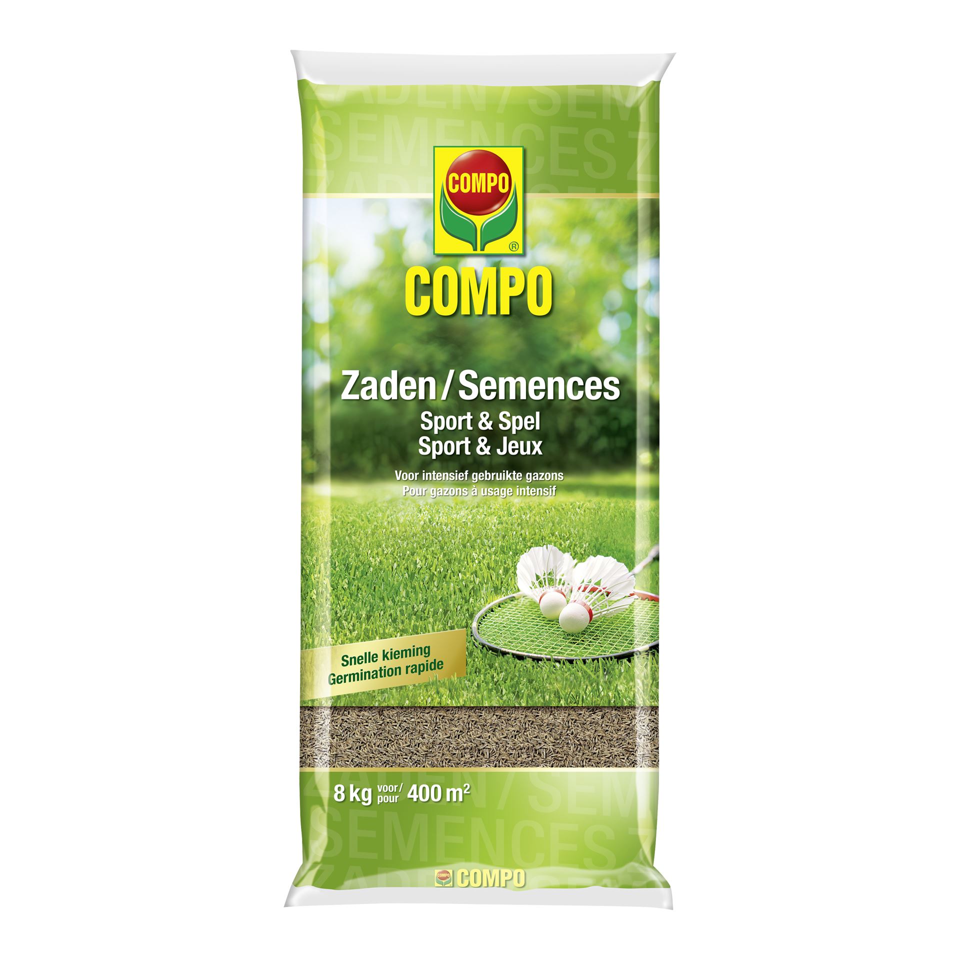 COMPO Graszaad - 8kg tot 400m² - Sport & Spel - voor intensief gebruikte gazons
