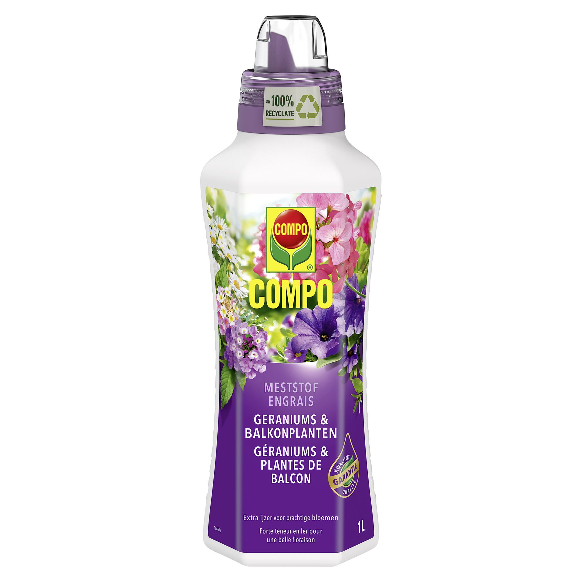 Compo vloeibare meststof voor geraniums & balkonplanten - 1 l