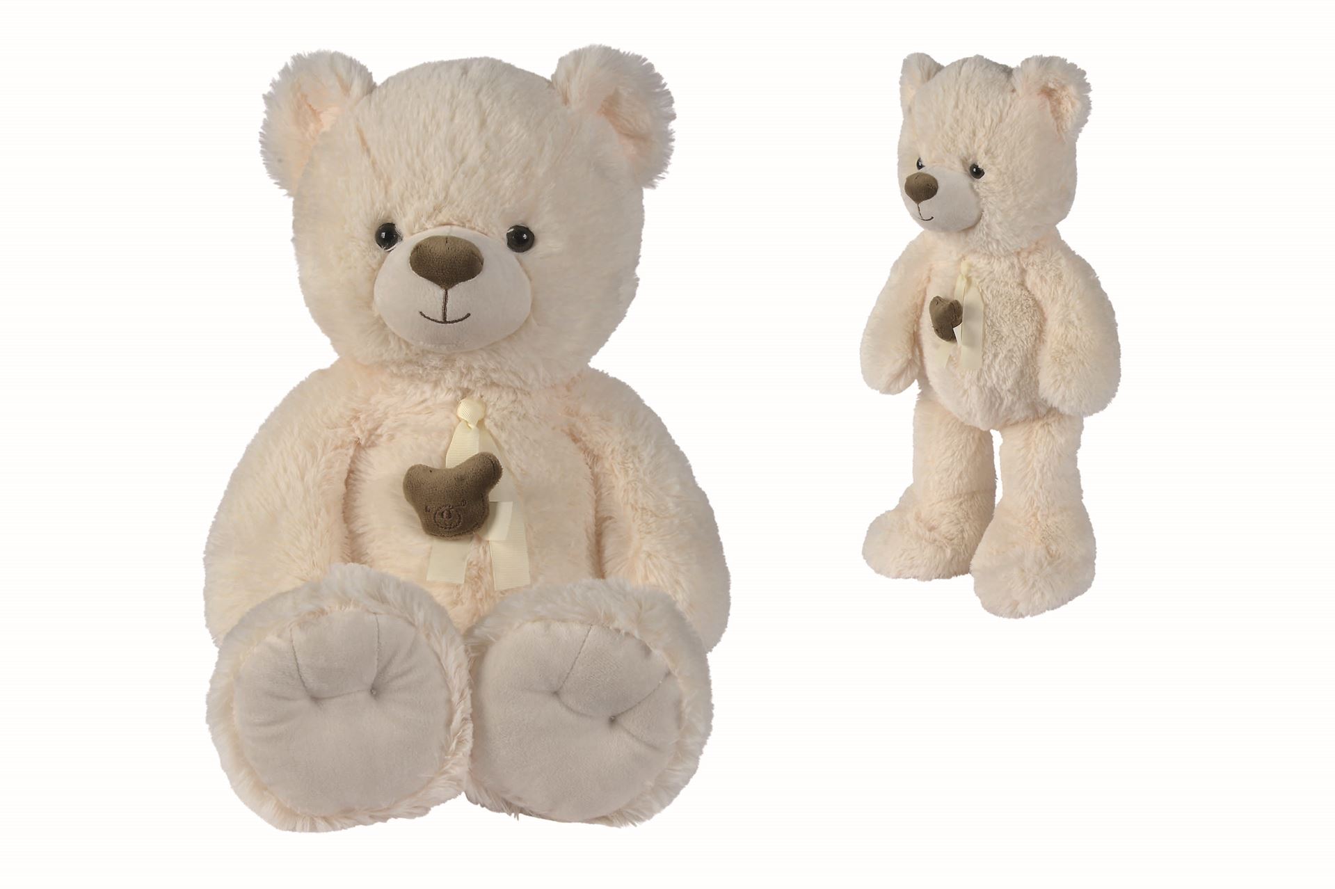 Nicotoy knuffelbeer crème - Pluche teddybeer - 55cm afbeelding