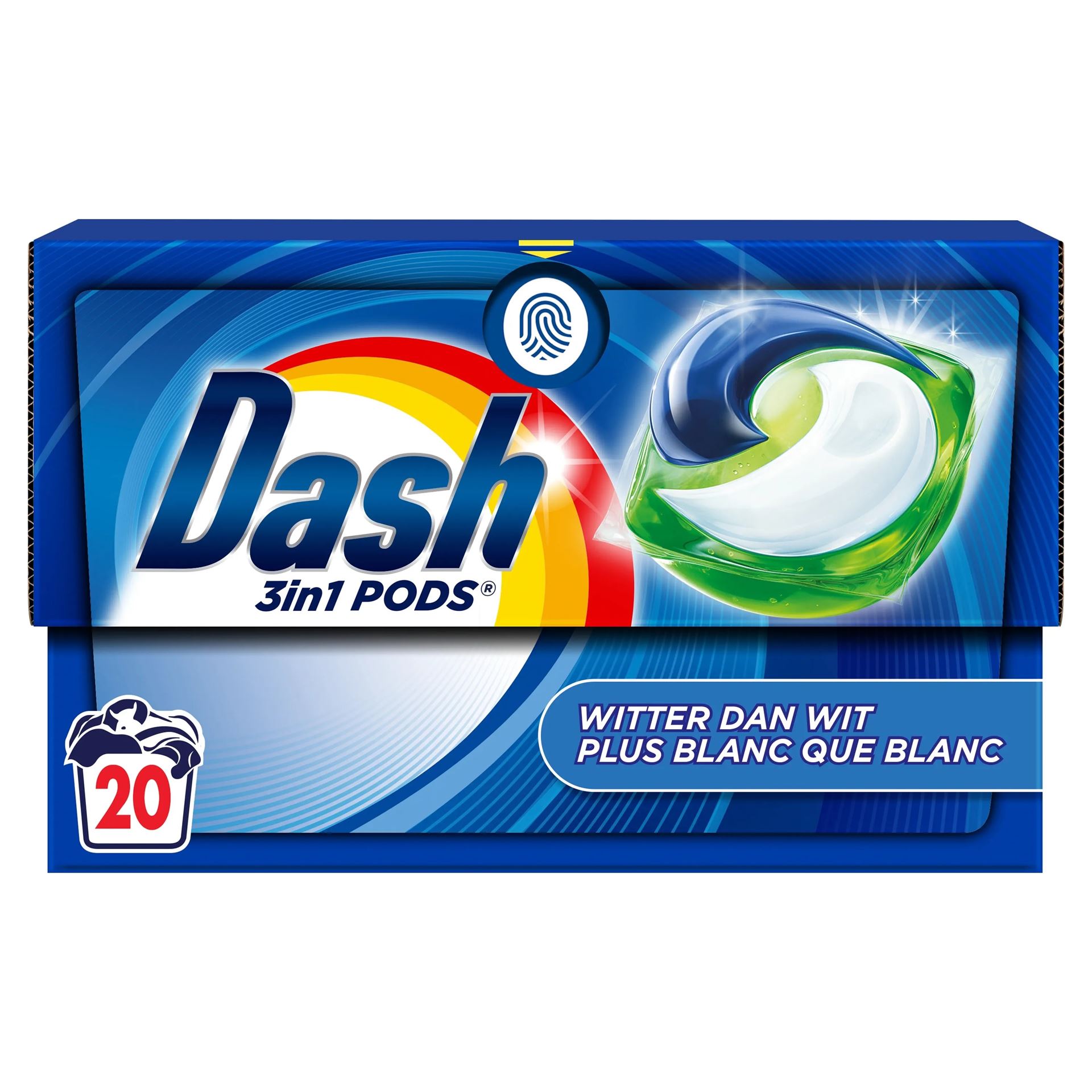 Dash All-in-1 wasmiddel pods'Witter dan Wit'- 20 wascapsules - Voor witte was afbeelding