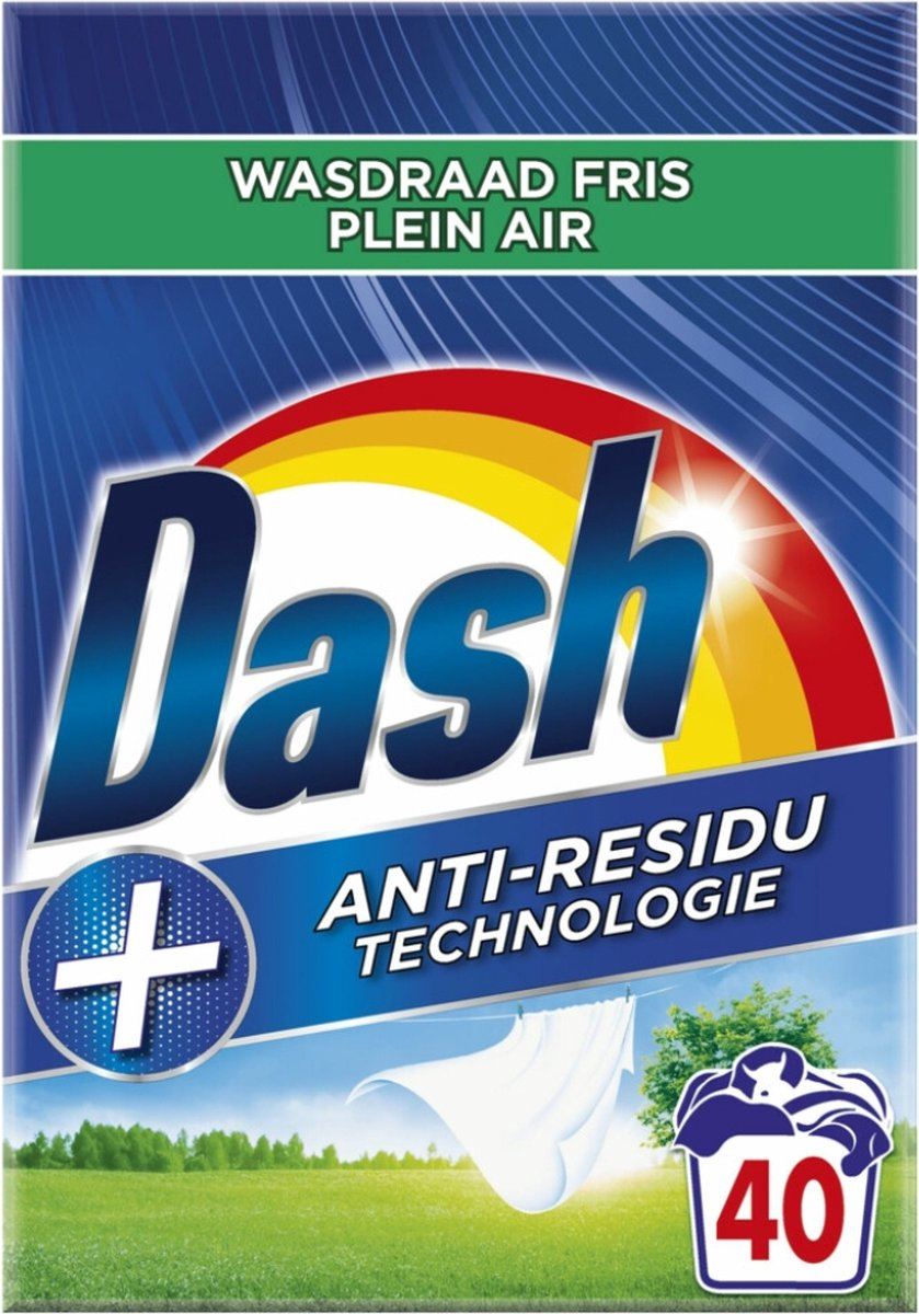 Dash Waspoeder Wasdraad Fris– 40 Wasbeurten – Voor Witte&Gekleurde Was– Krachtige Reiniging - Frisse Geur - Kleurbescherming afbeelding