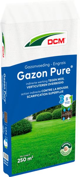 DCM Gazonvoeding Gazon Pure® 20 KG - Gazonvoeding met indirecte werking tegen mos en verticuteren overbodig