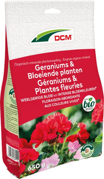 DCM Plantenvoeding Geraniums & Bloeiende Planten 0,65 KG - Voor het bemesten van perkplanten