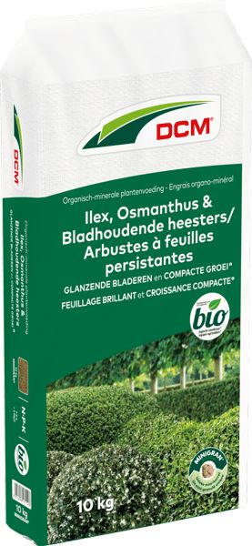 DCM Plantenvoeding Ilex, Osmanthus & Bladhoudende Heesters 10 KG - Voor het bemesten van ilex, osmanthus en andere bladhoudende heesters