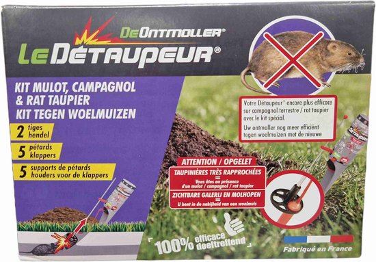 BSI DeOntmoller Woelmuizen Kit– 5 Klappers + 2 Hendels + 5 Tasters – Voor Gazon, Siertuin&Moestuin afbeelding