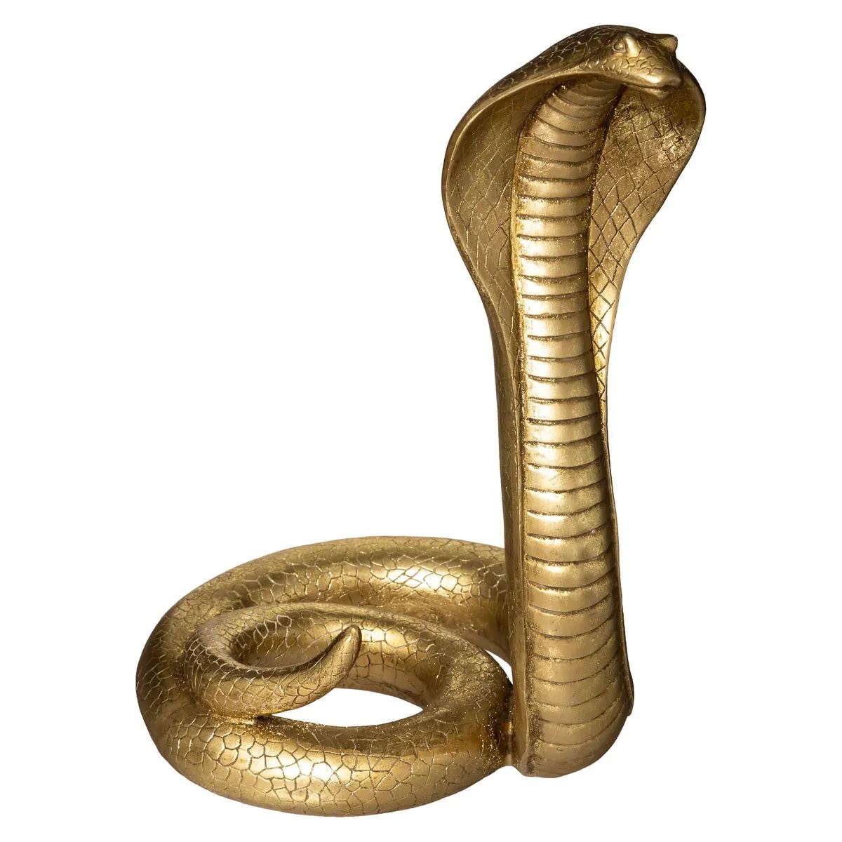 Atmosphera Cobra Beeld– Goudkleurig Decoratief Beeldje – 36 x 25 cm afbeelding