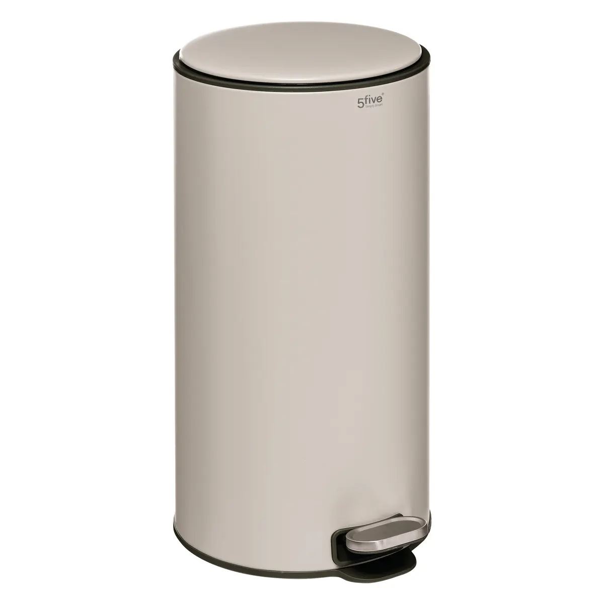 5Five Delta 30L pedaalemmer– RVS – Soft close – Uitneembare binnenbak – Beige afbeelding
