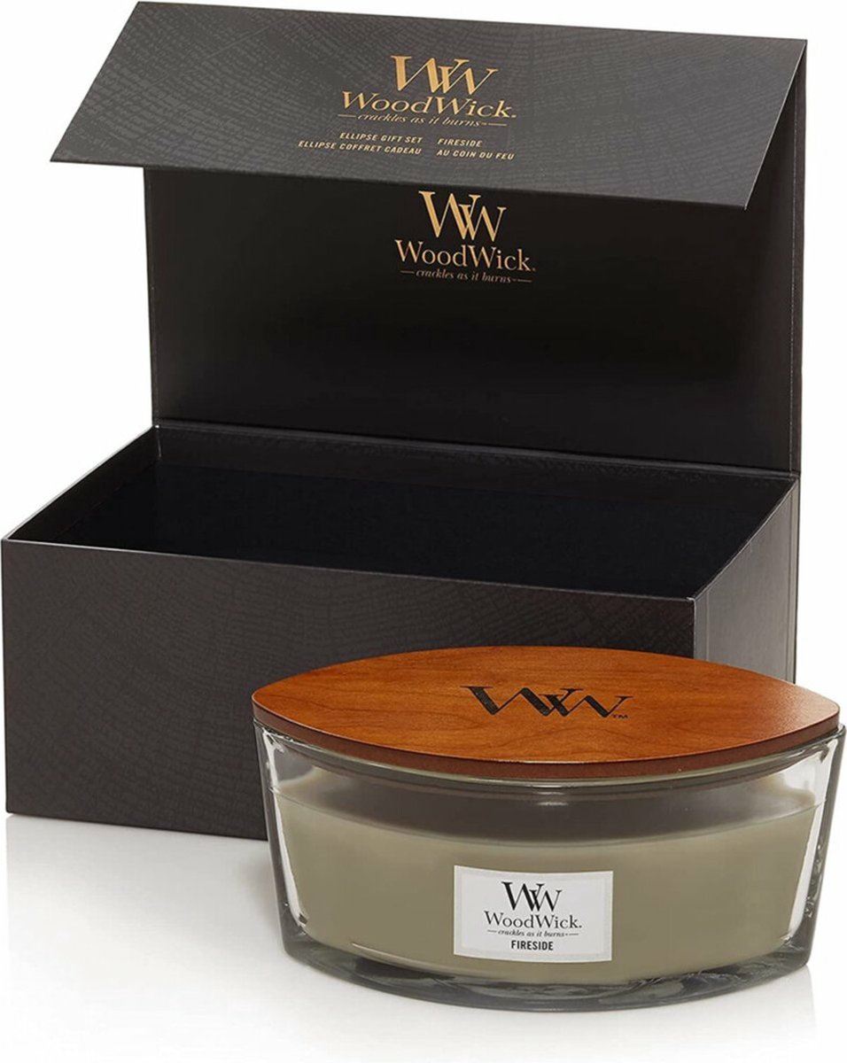 WoodWick geurkaars - Deluxe giftset - Fireside Hearthwick