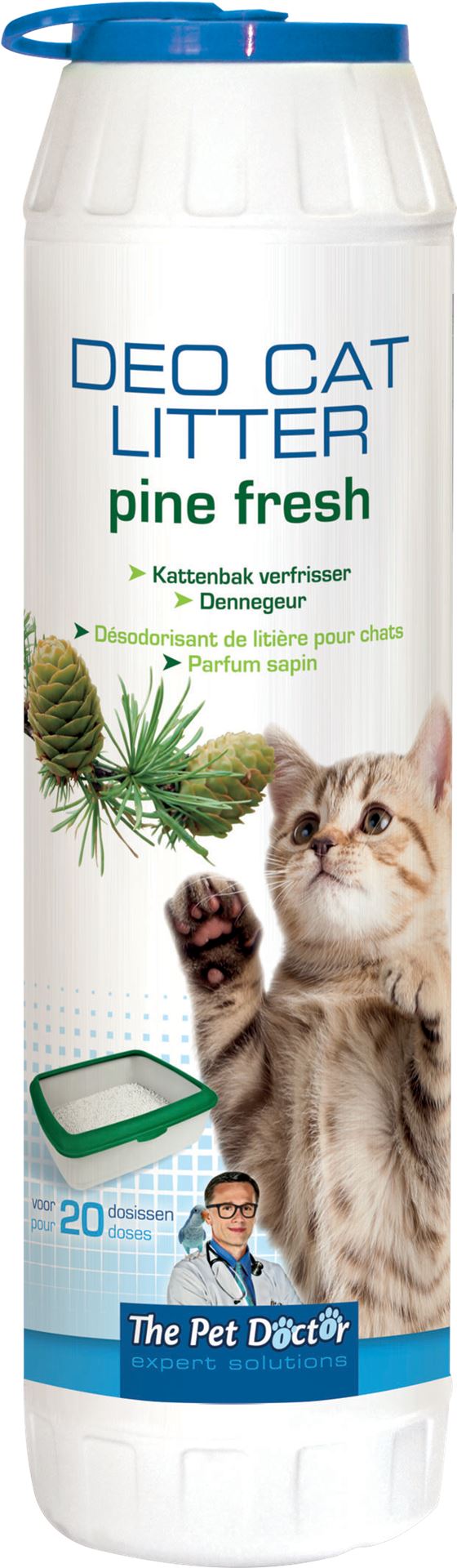 The Pet Doctor deo cat litter Pine Fresh - Kattenbak verfrisser - 750 g afbeelding