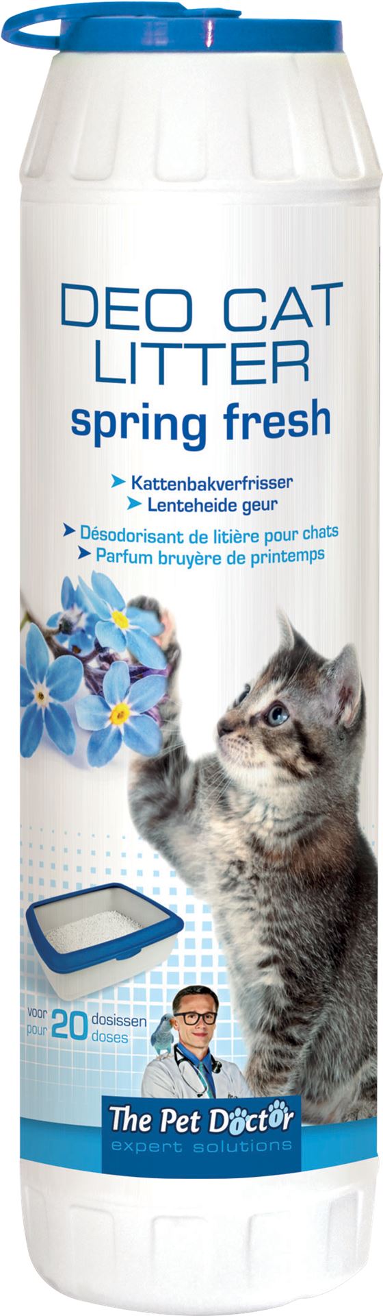 The Pet Doctor deo cat litter - spring fresh 750gr - verlengt het gebruik van kattenbakvulling afbeelding