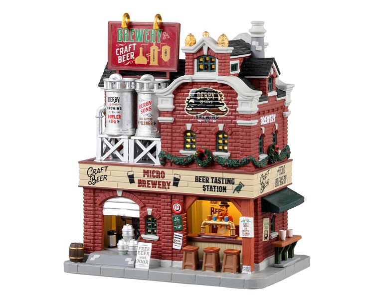 Lemax -'Derby&Sons Brewing Co.'- Verlicht gebouw - Exclusief adapter (Werkt op batterijen) afbeelding