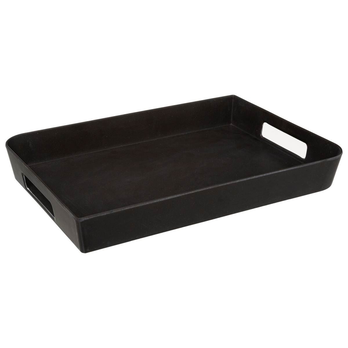 Houtskoolkleurig Melamine-formaldehyde (MF) Dienblad - 35x25 cm afbeelding